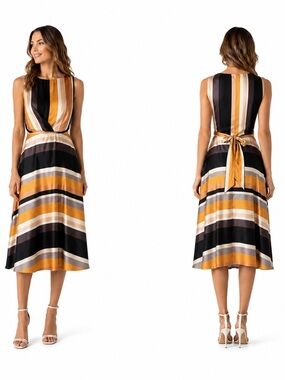 New London Times Sz 4 Striped Sleeveless Fit Flare